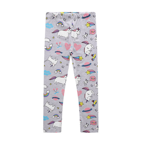 Autumn New Girls Cartoon Printed Pants Cotton Pants