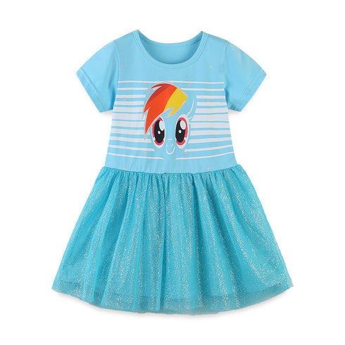 Girls' Short Mesh Princess Dress Summer New Girls' Yarn Dress Cute Lady