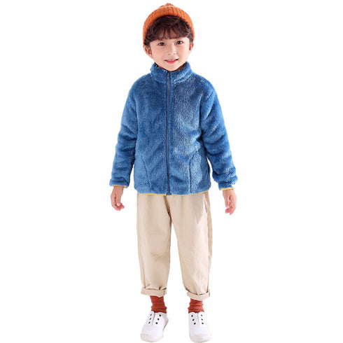 Flannel Coat with Velvet Padding