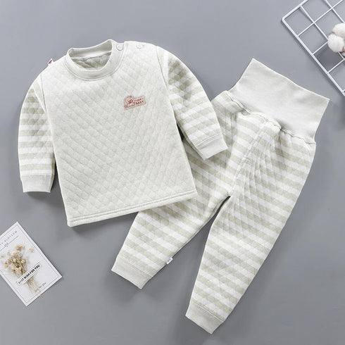 Baby's Three-Layer Cotton Underwear Set Thickened Autumn Jacks Thermal Underwear Set