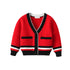 Fall/winter Children Cardigan V-neck Long Sleeve Sweater Coat