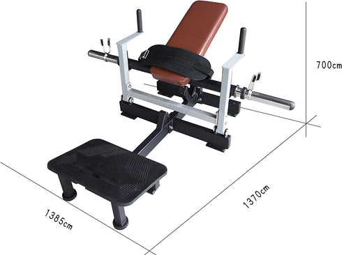 Hip Thrust Glute Bridge Plate-Loaded Hip Thrust Machine for Butt Shaping and Building Glute Muscles, Red, White, Black
