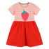 Girl's Short Sleeve Dress European Style Knit Cotton Crewneck Princess Dress
