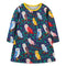 European And American Style Girls Long Sleeve Dress Autumn New Cartoon Printed Princess Dress