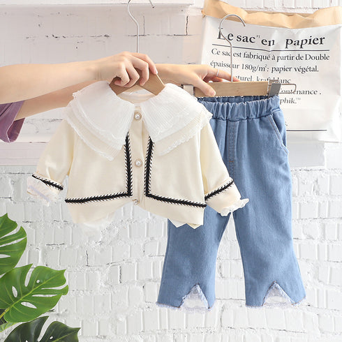 Lace Collar Small Fragrance Long Sleeve Suit