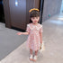 Girls Dress Summer 2022 New Girls Lace Lapel Small Floral Dress