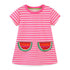 Summer New Girls Dress Crewneck Knitted Cotton Princess Dress Cartoon Short Sleeve Children's Dress