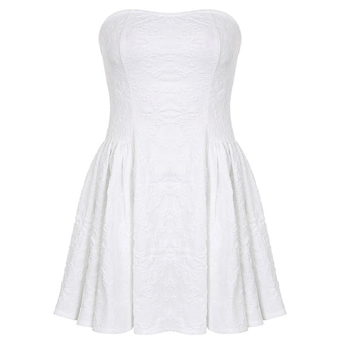 Printed Strapless-Waist Elegant Gown Dress