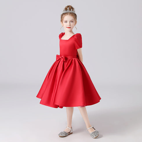 Girls' Dress Princess Dress Girls' Birthday Show Dress Dress Fashion Bubble Sleeve 2022 New