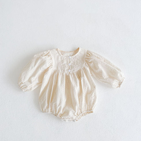 Baby Jacquard Round Neck Jumpsuit