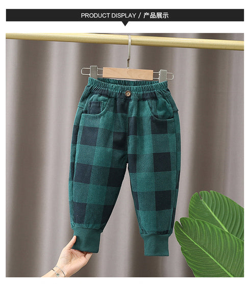 Children's Cashmere Pants Warm Cotton Pants for Autumn and Winter