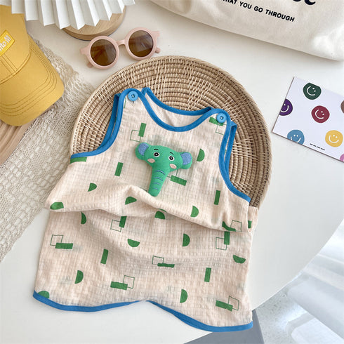 Summer New Baby Boy Cartoon Jumpsuit Boy Climbing Suit Ha Cute Fashion