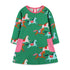 Autumn New Girl Dress European And American Style Cartoon Printing Princess Dress Knitted Cotton Pocket Children's Dress