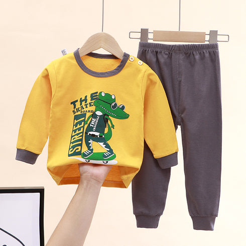 Cotton Underwear Suit Boys and Girls Autumn Clothes Pants Pajamas Loungewear