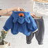 Autumn and winter boys plus velvet hooded suit two-piece set