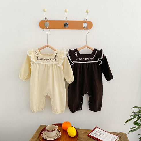 Cotton Embroidered Square Neck Jacket Long Sleeve Climbing Clothing