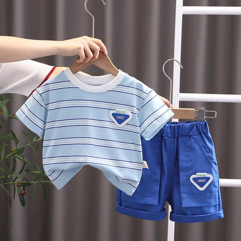 Summer Suit Stripe Two Piece Set