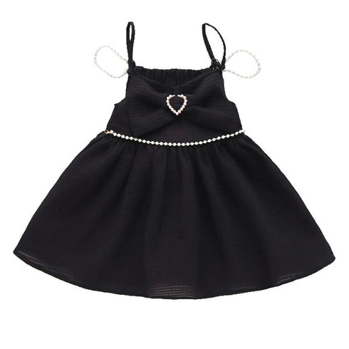 Summer Girls Suspender Dress Foreign Style Princess Unkempt Dress Girl Black Dress Dress