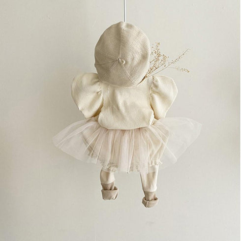 Baby T-shirt solid color casual bubble sleeve girls bottoming shirt trouser skirt