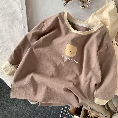 Spring and Autumn Long T-shirt Cartoon Long Sleeve Jacket