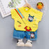 Exotic Cartoon Printed Cotton Short Sleeved Suit