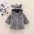 Children's winter plush Joker cardigan padded hooded coat