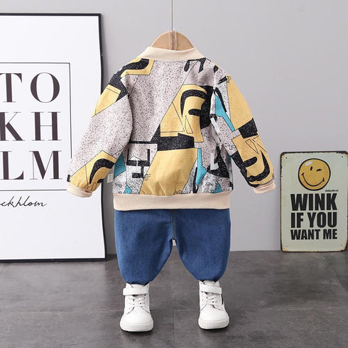 Children's Spring and Autumn Long Sleeve Leisure Two-Piece Set