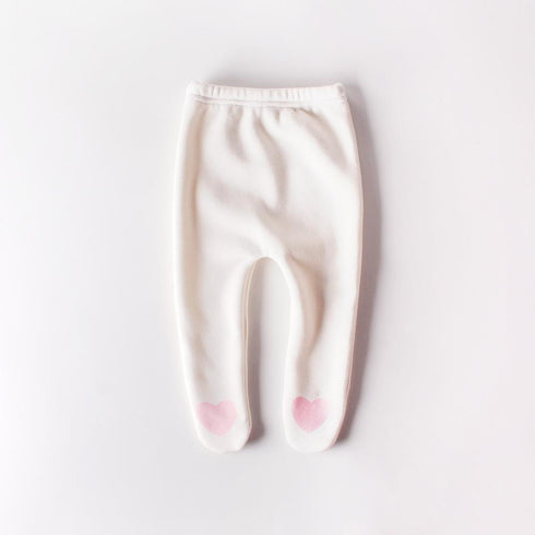 Spring and autumn baby baby cute heart-shaped plus velvet leggings