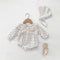 Infant's lace-trimmed doll collar jumpsuit