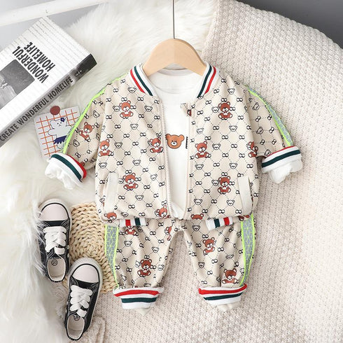 Two-piece spring and autumn suit for boys and girls