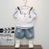 Children's Summer Short Sleeve Denim Shorts Set