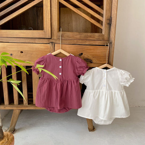 Summer Lace Bubble Short Sleeve Baby Ha Skirt Jumpsuit Climbing Clothing