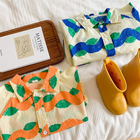 Children's Summer Spray Short Sleeve Two Piece Set