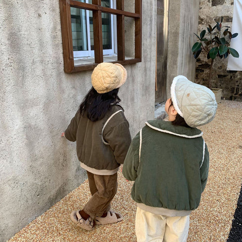 Children's corduroy cotton padded warm baby cotton jacket