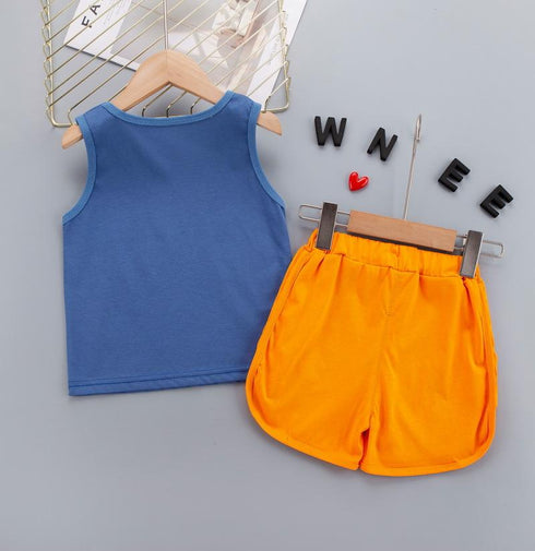 Summer sleeveless vest boy's two-piece set