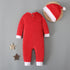Santa Claus Long Sleeve Jumpsuit Hat Two-Piece Set