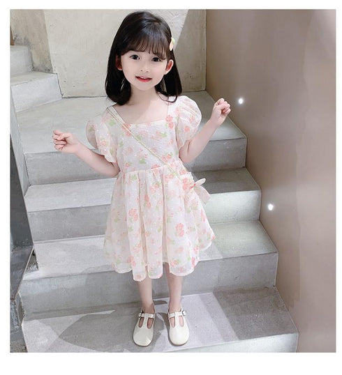 Girls' Summer Dress 2022 New Sweet Short Sleeve Princess Dress