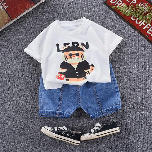 Boys suit summer short sleeve two-piece set