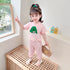 Casual Lattice Round Neck Short Sleeve Suit Baby Mosquito Pants Two-piece Set