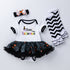 Halloween Baby Dress Printed Net Sand Dress, Exotic Cute Short Sleeved Dress And Socks Set