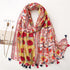 Small Fresh Cotton and Hemp Scarf Bohemian Printed Scarf