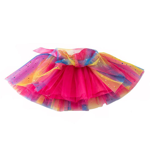 European And American New Style Girls' Skirt With Inner Lining, Bowknot, Hairpin, Mesh And Fluffy Skirt