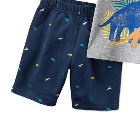 Summer boy dinosaur short sleeve suit