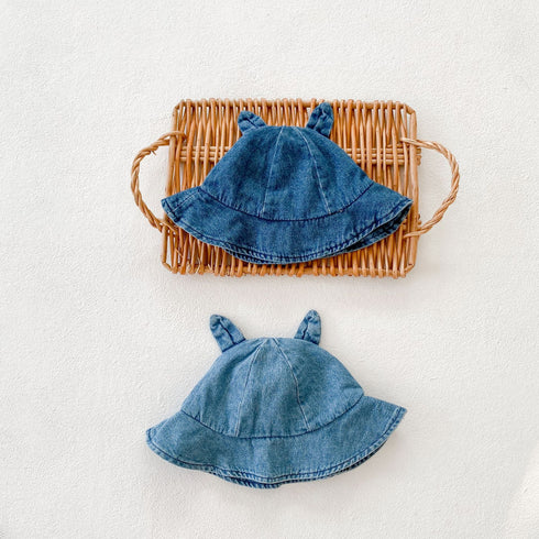 Spring and summer baby denim straps ha coat and sun hat jumpsuit climbing suit