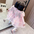 Children's Bubble Sleeve Mesh Princess Dress Girl's Luxury Sweet Sweat Dress