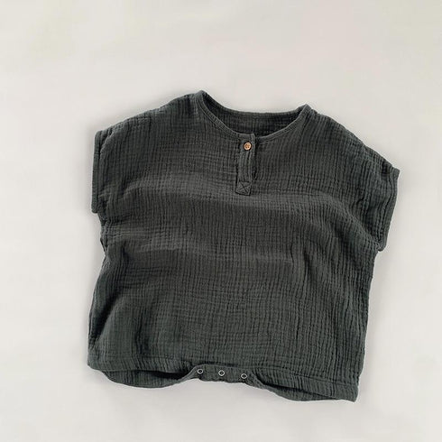 Double Layer Cotton Sand Summer Thin Breathable Baby Sleeveless BODYSUIT