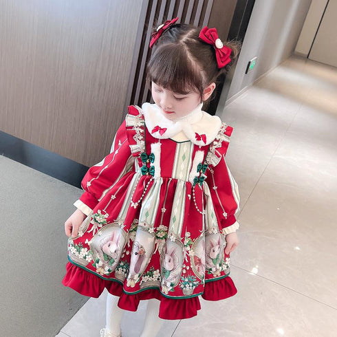 Christmas New Year Festival Princess Dress Little Girl Dress