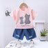 Girl's Short-Sleeve Jeans Set
