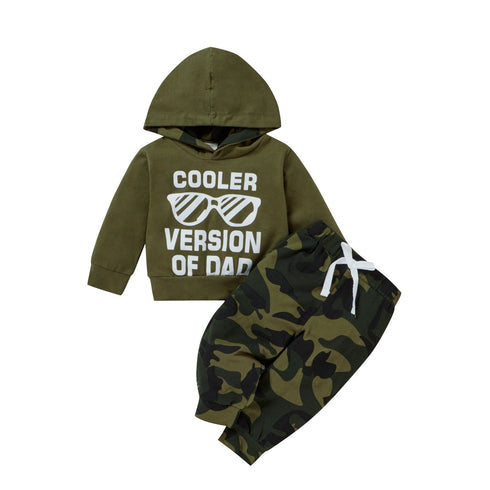 Boy Camouflage Hoodie Pullover Pants Set