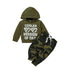 Boy Camouflage Hoodie Pullover Pants Set